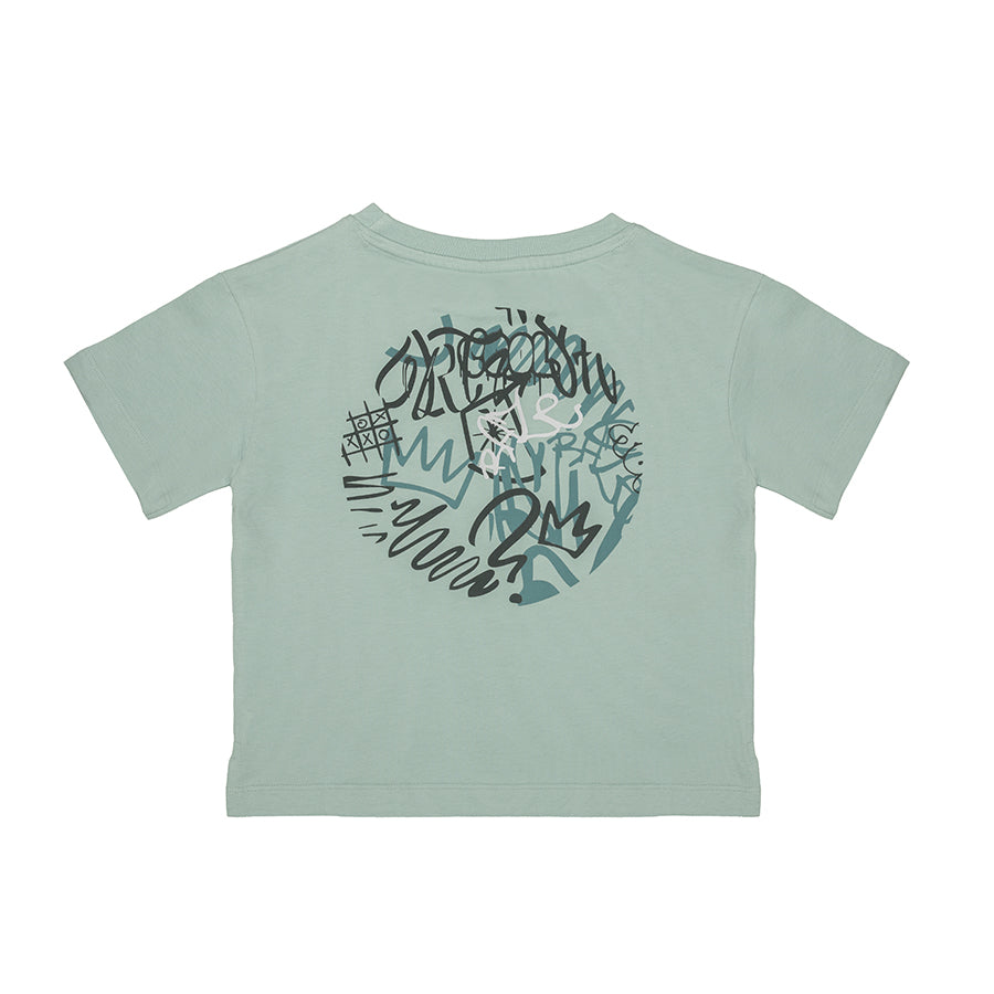 T-shirt Boys Graffiti - licht groenblauw
