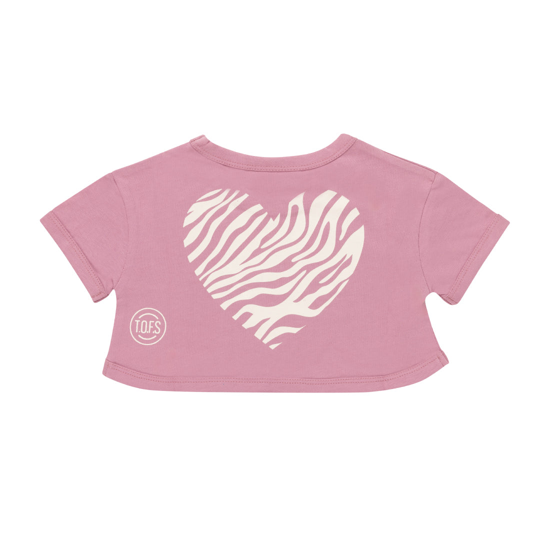 Crop t-shirt Girls Wild Heart - zacht paars