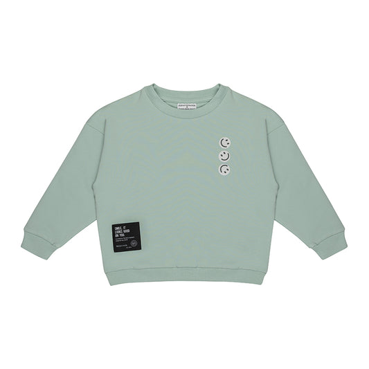 Sweater Boys Graffiti - licht groenblauw