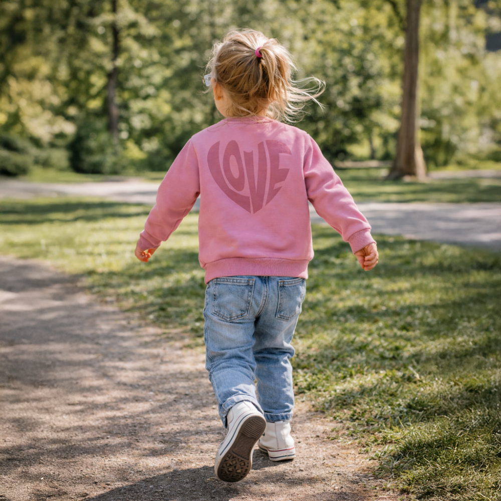 Sweater Girls Love Heart - zacht lila