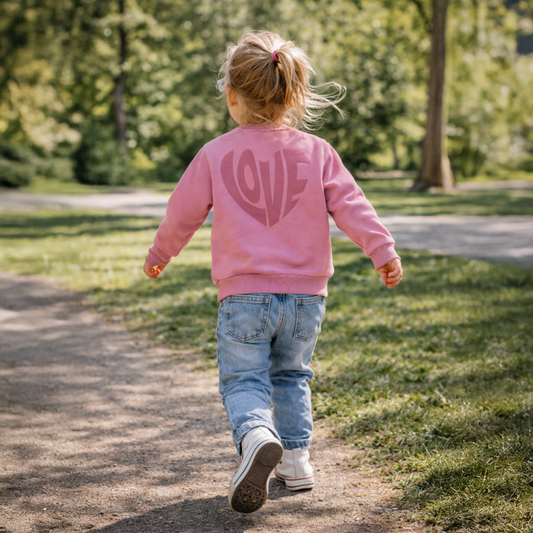 Sweater Girls Love Heart - zacht lila