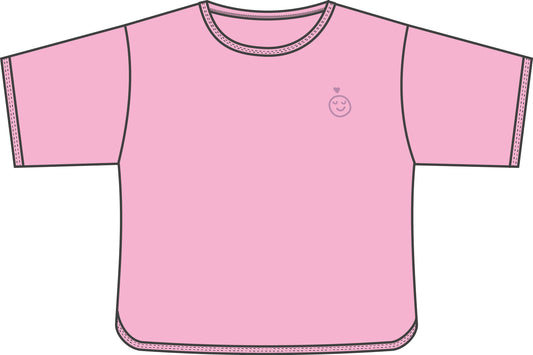 T-shirt Girls Love Heart - zacht lila