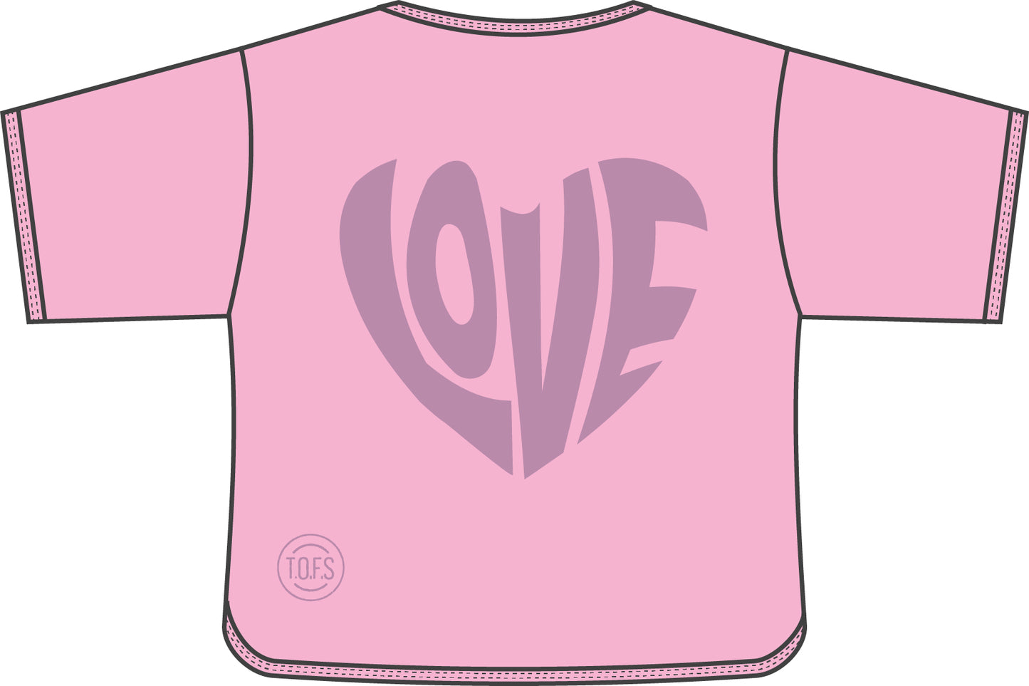 T-shirt Girls Love Heart - zacht lila