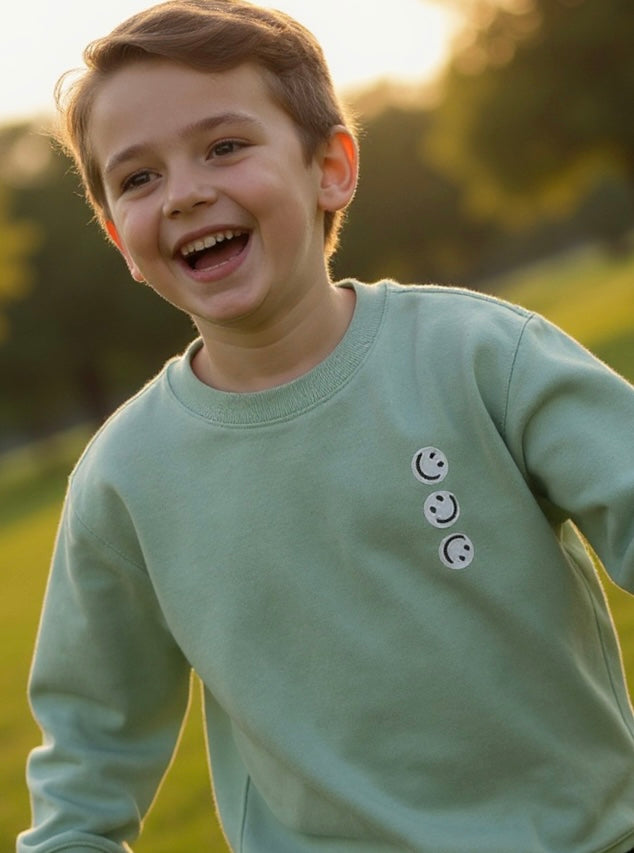 Sweater Boys Graffiti - licht groenblauw