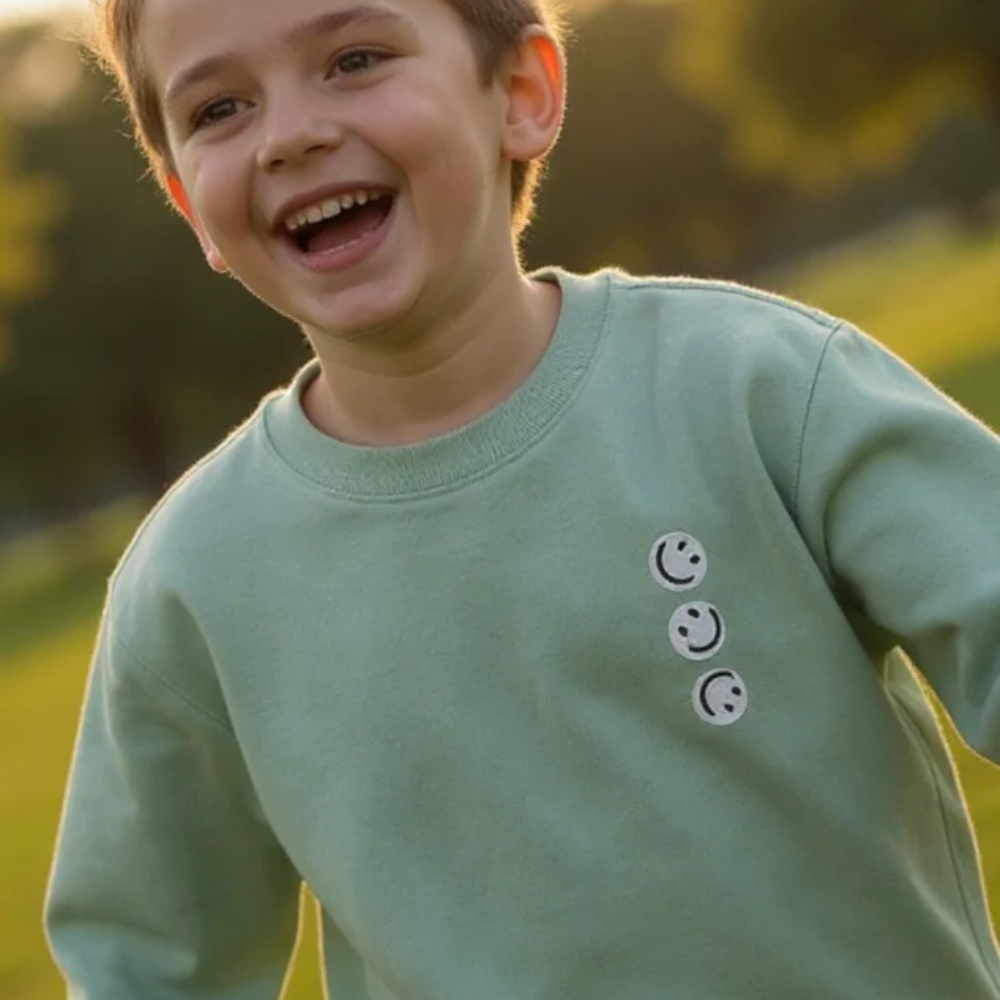 Sweater Boys Graffiti - licht groenblauw